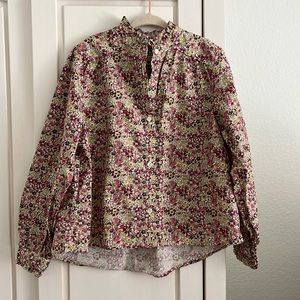 (Like-new) BONTON BONBON Liberty Swann Floral Blouse | Fuchsia